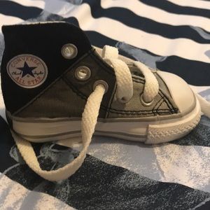 Grey and Black Baby Converse High Tops